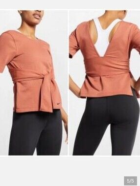 Nike Women’s Rust Tie-Back Short Sleeve Top Size XS